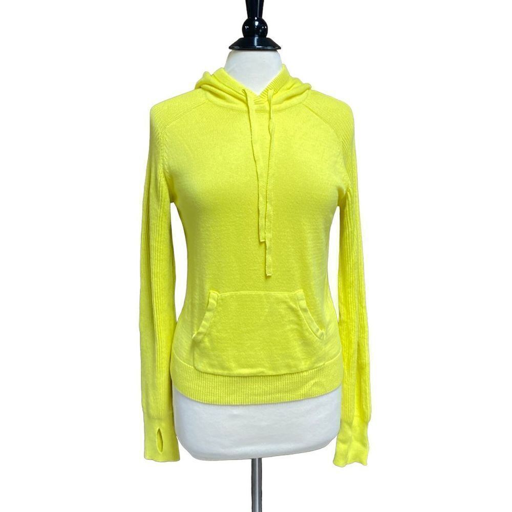 Style & Co Yellow Hooded Long Sleeve Sweater Size Medium